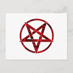 Postal De Invitación Pentagrama del Diablo Rojo
