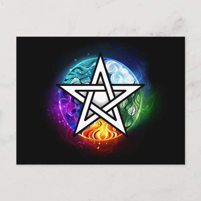 Postal De Invitación pentagrama wiccano (Anverso)
