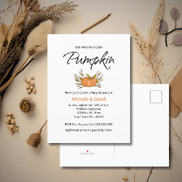 Postal De Invitación Pequeña Calabaza Género Parejas Neutrales Caen Col