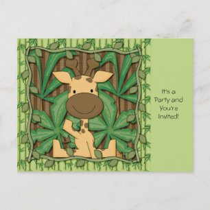 Postal De Invitación Pequeña jirafa