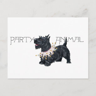 Postal De Invitación Pequeño animal de fiesta Scottie