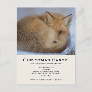 Postal De Invitación Pequeño zorro aburrido frenó a Navidades de fotos