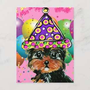 Postal De Invitación Perro fiestero Yorkie Poo