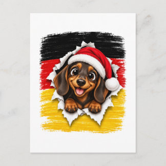 Postal De Invitación Perro salchicha de Navidad alemán