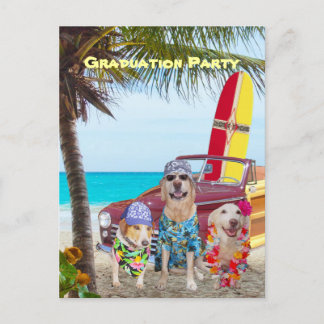 Postal De Invitación Perros divertidos de personalizable/Fiesta de post