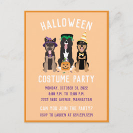 Postal De Invitación Perros Fiestas de disfraces de Halloween
