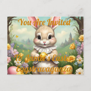 Postal De Invitación Personalizable Eggstravaganza, Pascua,