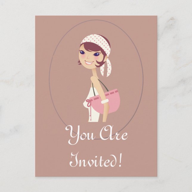 Postal De Invitación Personalizables de compras Lady Jewelry (Anverso)