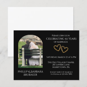 Postal De Invitación Personalizado 50° Aniversario del Arco Foto Corazo