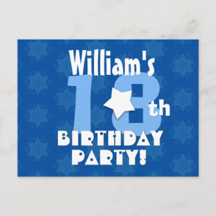 Postal De Invitación personalizado de las Estrellas de Cumpleaños K18Z