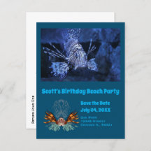 Personalizado de Lionfish Fiesta Birthday Beach Fo