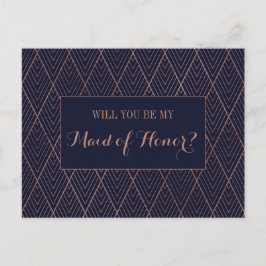 Postal De Invitación Personalizado de Marina Gold Art Decó propuesta de