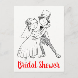 Postal De Invitación Personalizado de novias Cute Black Bride Groom