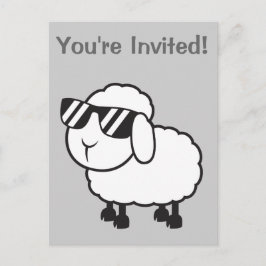 Postal De Invitación Personalizado de ovejas blancas