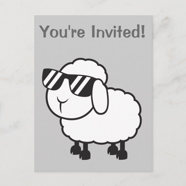 Postal De Invitación Personalizado de ovejas blancas (Anverso)