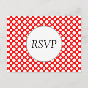 Postal De Invitación Personalizado de RSVP puntos de Polka Blanco en ta