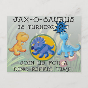 Postal De Invitación PERSONALIZADO Dino Invite