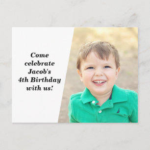Postal De Invitación Personalizado Niños foto Moda del partido de cumpl