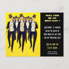 Postal De Invitación Personalizado sea mi mejor hombre, novio