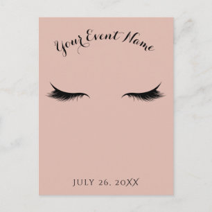 Postal De Invitación Pestañas Salón de Belleza Spa Maquillaje Evento
