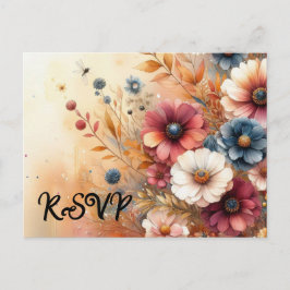 Postal De Invitación Pétalos de cosecha y cielos pintados