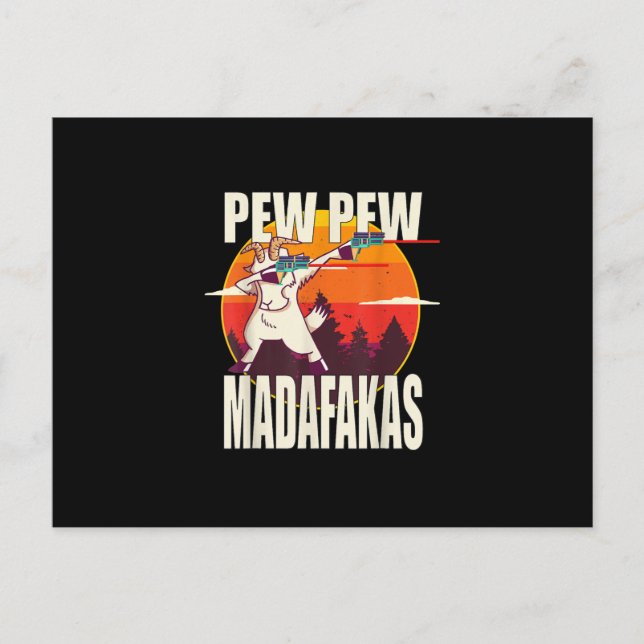 Postal De Invitación Pew Pew Madafakas Pew Pew Madafakas Cabra (Anverso)