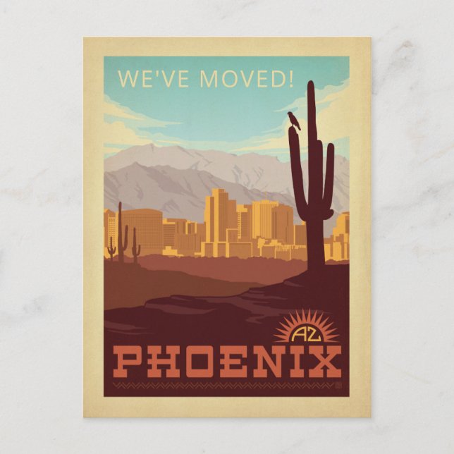 Postal De Invitación Phoenix, Arizona | Nos hemos mudado (Anverso)