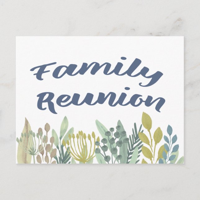 Postal De Invitación Picnic de Reunión de Familia Floral (Anverso)