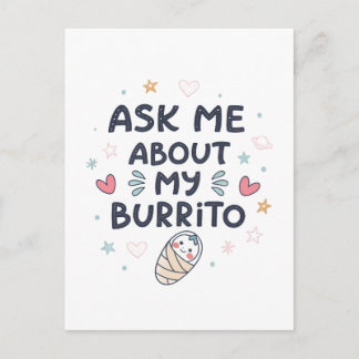 Postal De Invitación Pídeme sobre mi arte de bebé burrito lindo