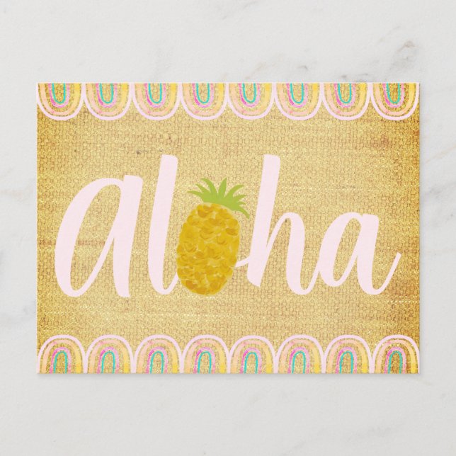 Postal De Invitación Piña Chic Aloha (Anverso)