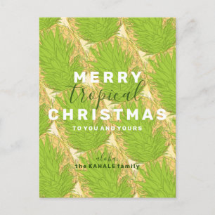 Postal De Invitación Piña hawaiana: Navidades tropicales de moras