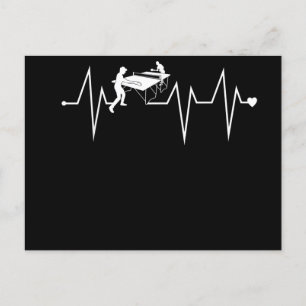 Postal De Invitación Ping Pong Table Tennis Heartbeat Rate