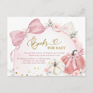 Postal De Invitación Pink Coquette Pumpkin Baby Shower Boys for Baby