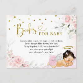 Postal De Invitación Pink Mexican Angel Baby Heaven envió libros para s