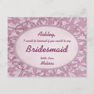 Postal De Invitación Pink Ornamental - ¿Serás Mi Novia?