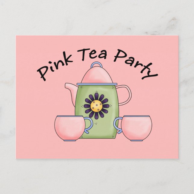 Postal De Invitación Pink_Tea_Fiesta (Anverso)