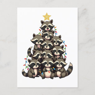 Postal De Invitación Pino de Navidad Pingüino Feliz Navidad Xmas