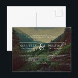 Postal De Invitación Pinos románticos, montañas y Boda de lagos<br><div class="desc">Pinos románticos,  montañas y lagos Bodas Invitación postal.</div>