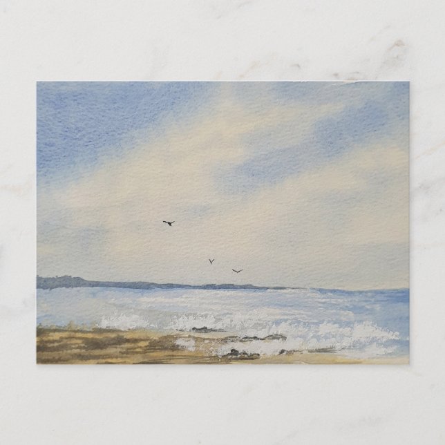 Postal De Invitación Pintura de playa (Anverso)