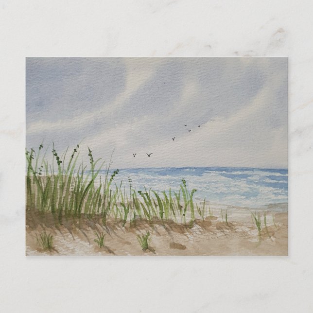 Postal De Invitación Pintura de playa (Anverso)