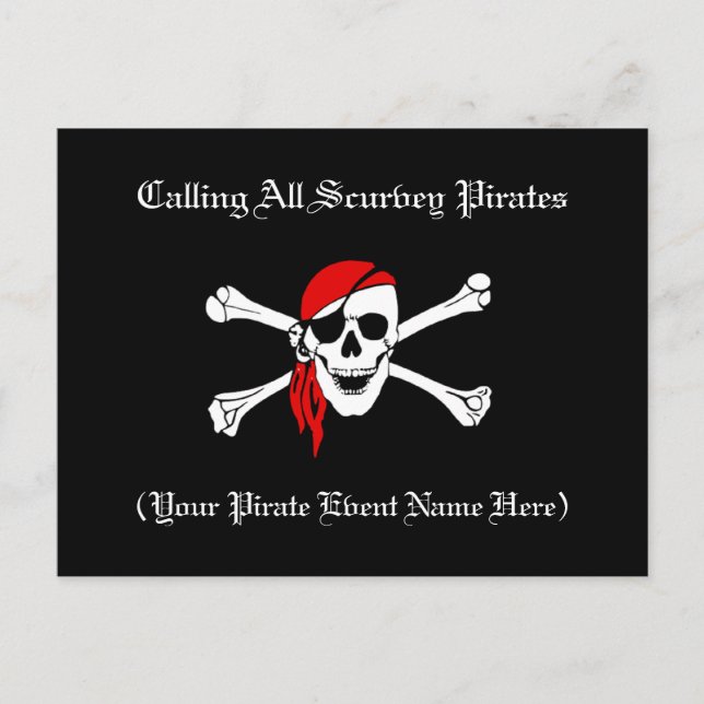 Postal de invitación pirata (Anverso)