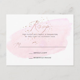 Postal De Invitación PixDezines Caligrafía Acuarela Rosa RSVP