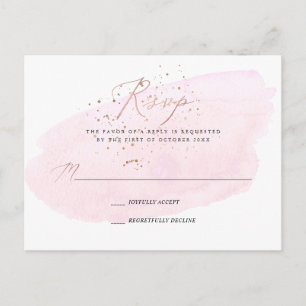Postal De Invitación PixDezines Caligrafía Acuarela Rosa RSVP