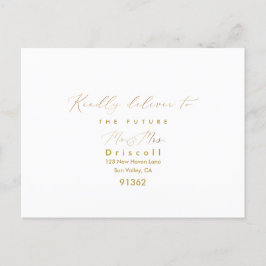 Postal De Invitación PixDezines Elegant Gold Caligraphy RSVP w Meal