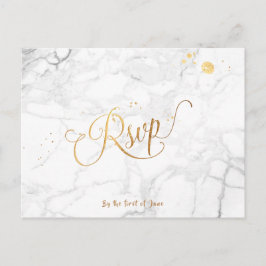 Postal De Invitación PixDezines RSVP/FAUX GOLD/MARBLE