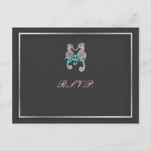 Postal De Invitación PixDezines Seahorse RSVP postales/para 5x7 invitac