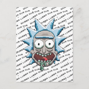 Postal De Invitación Pixelverse Rick Drooling Head