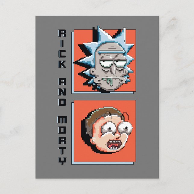 Postal De Invitación Pixelverse Rick y Morty Panel Graphic (Anverso)