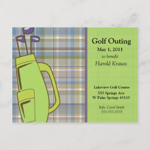 Postal De Invitación Plaid Golf Invita