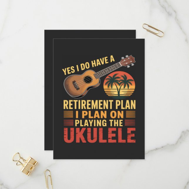 Postal De Invitación Plan de jubilación de ukulele divertido (Anverso/Reverso In Situ)
